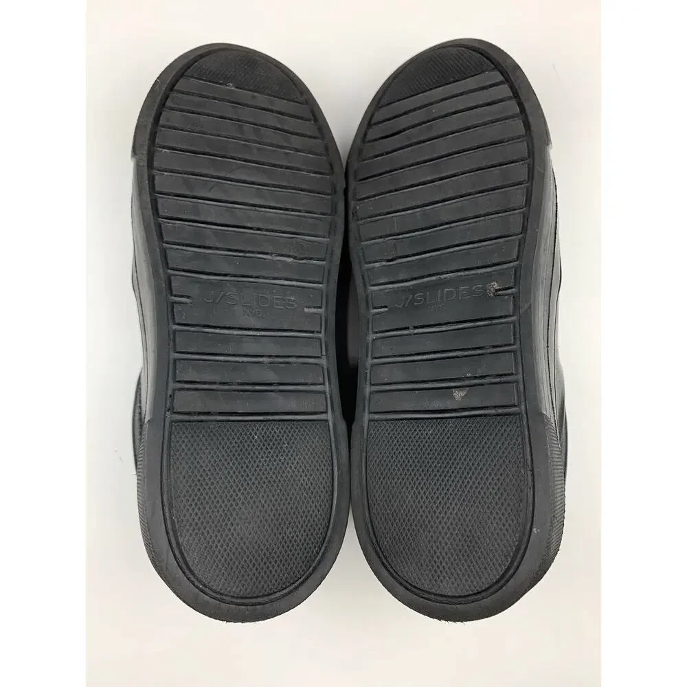 J Slides NYC Platform Loafers Slip On Black Leather Casual Sneakers Women's 10